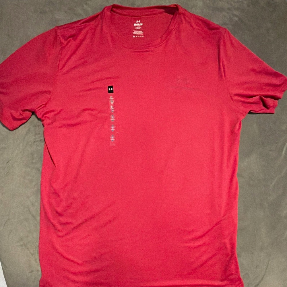 Under Armour Men's RUSH Vanish Energy SS Pink Loose Crew Neck Tee Sz M